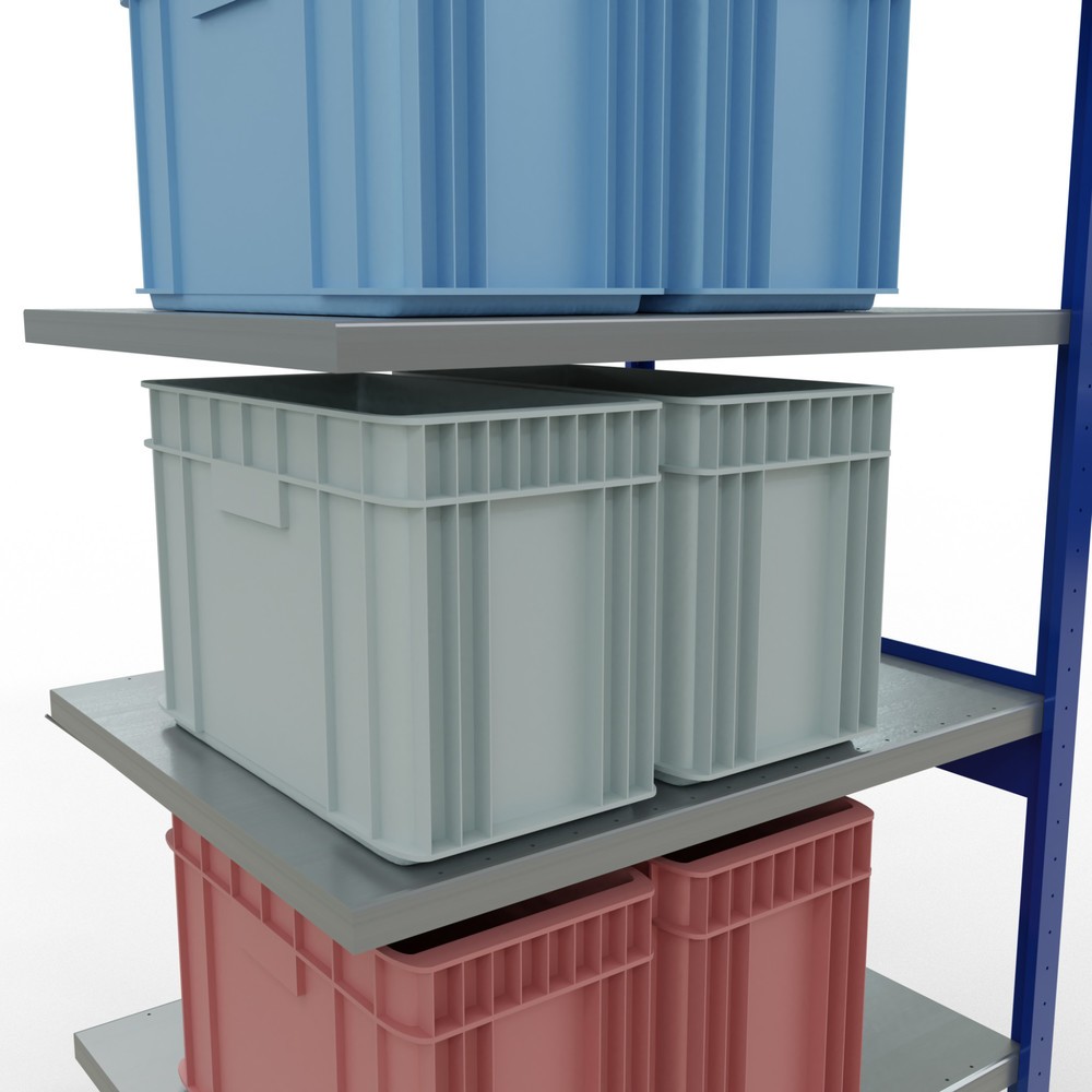 Produktabbildung Nr. 4: Rayonnage à tablettes SCHULTE, montage par enfichage, travée auxiliaire, charge par tablette 330 kg, bleu gentiane/galvanisé, H x l x P 2 500 x 1 000 x 800 mm