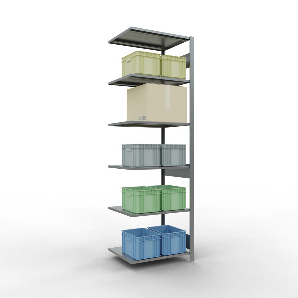 Produktabbildung Nr. 2: Rayonnage à tablettes SCHULTE, système à emboîter, travée auxiliaire, CT 150 kg, galvanisé, HxlxP 2 500 x 750 x 600 mm