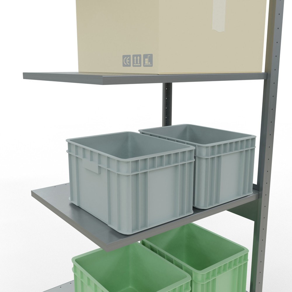 Produktabbildung Nr. 3: Rayonnage à tablettes SCHULTE, système à emboîter, travée auxiliaire, CT 150 kg, galvanisé, HxlxP 2 500 x 750 x 600 mm