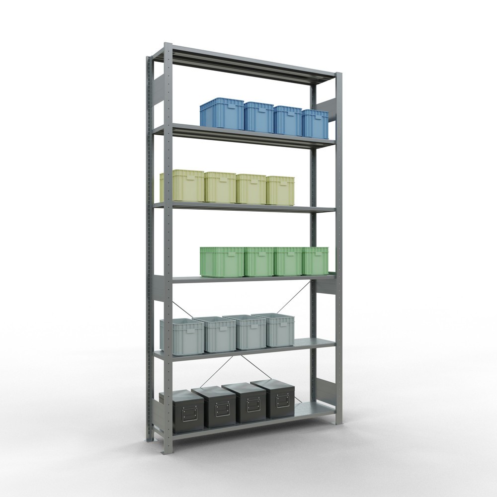 Produktabbildung Nr. 4: SCHULTE Rayonnage à tablettes galvanisé, charge par tablette 150 kg, HxlxP 2 500 x 1 360 x 336 mm