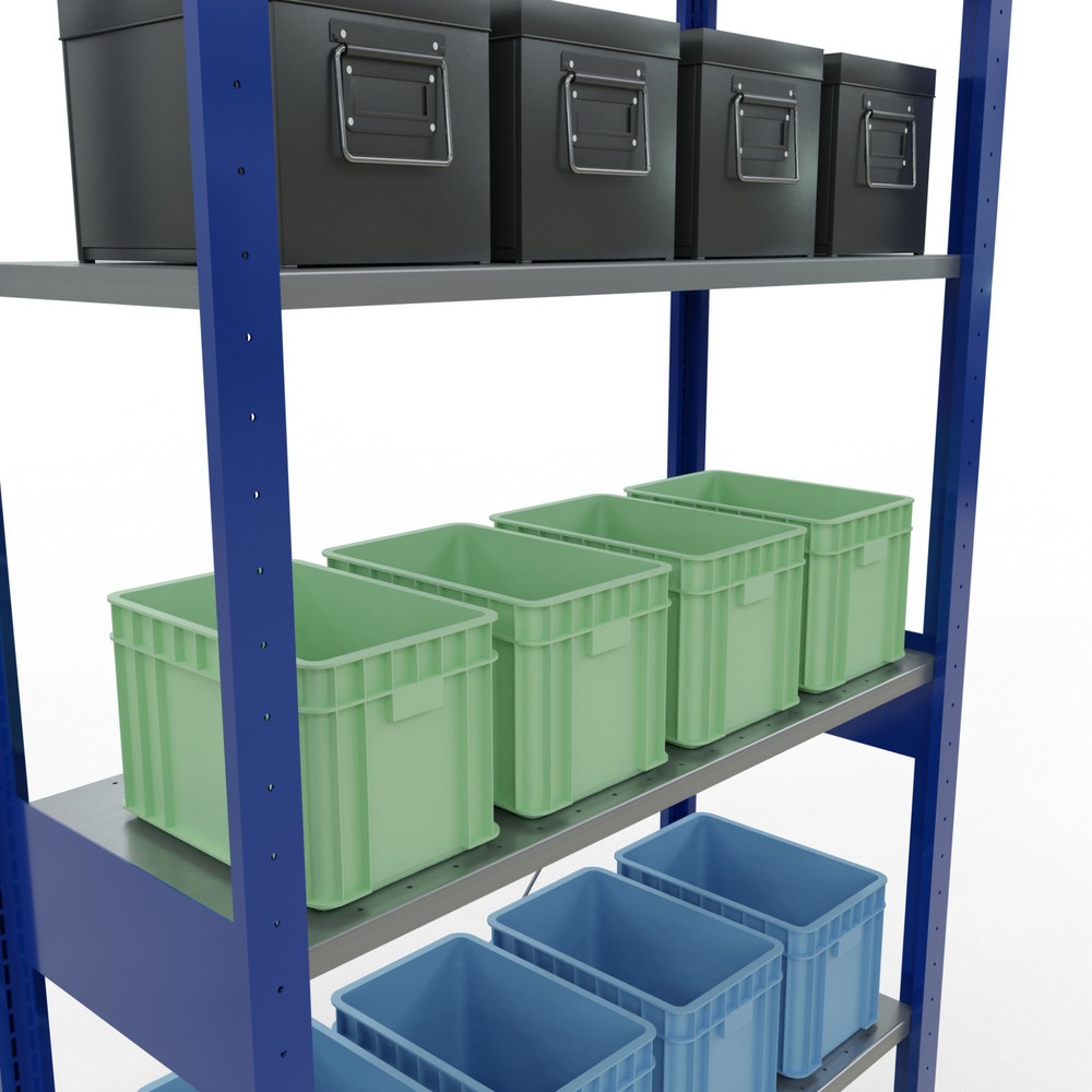 Produktabbildung Nr. 3: SCHULTE Rayonnage à tablettes, bleu gentiane / galvanisé, charge par tablette 150 kg, HxlxP 2 500 x 1 060 x 436 mm
