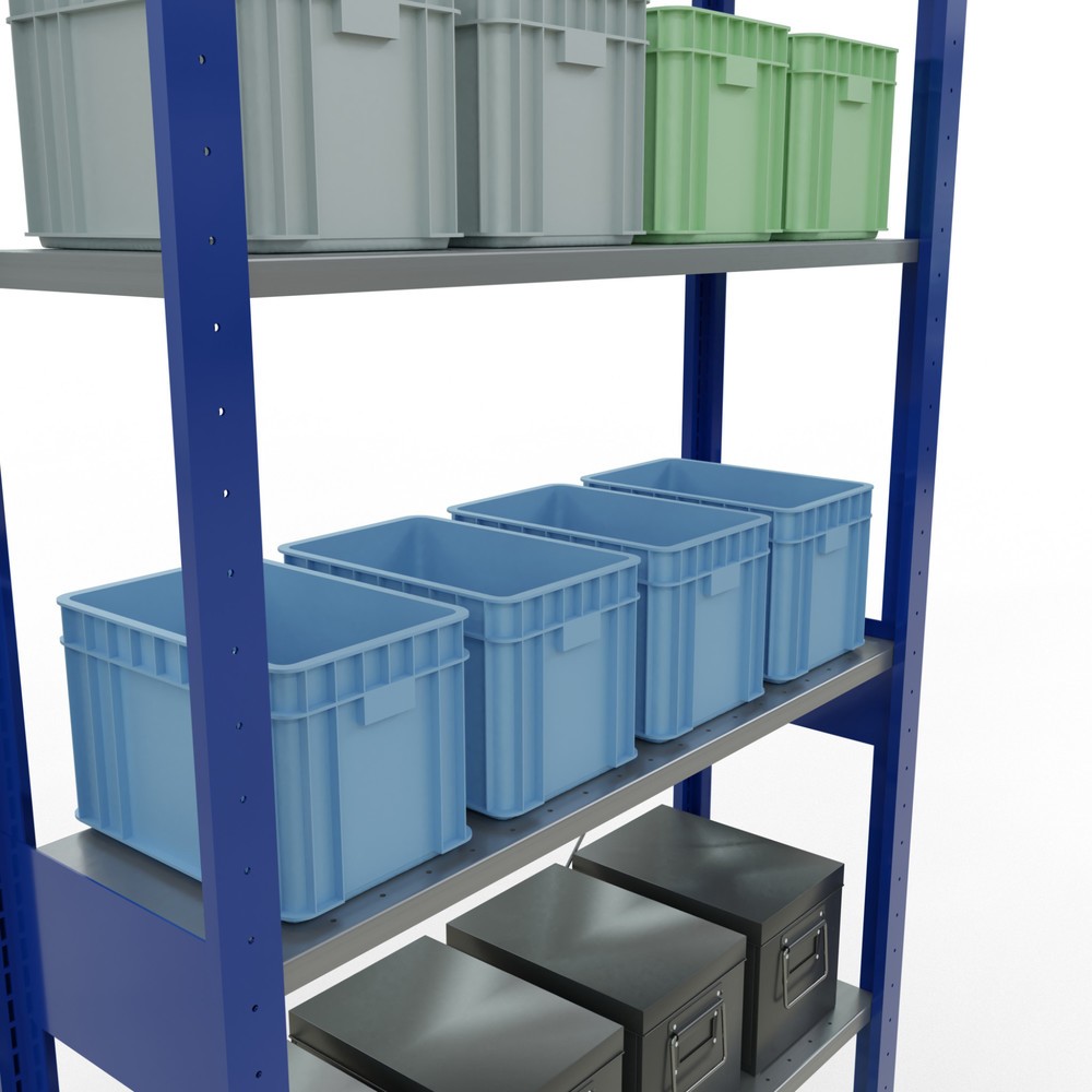 Produktabbildung Nr. 3: SCHULTE Rayonnage à tablettes, bleu gentiane / galvanisé, charge par tablette 150 kg, HxlxP 2 500 x 1 060 x 336 mm