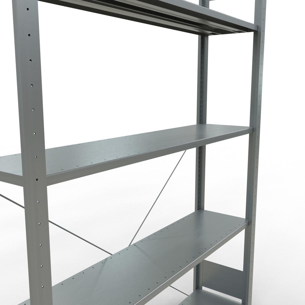 Produktabbildung Nr. 2: SCHULTE Rayonnage à tablettes galvanisé avec 5 tablettes en tôle d’acier, charge par tablette 150 kg, HxlxP 2 000 x 1 360 x 336 mm