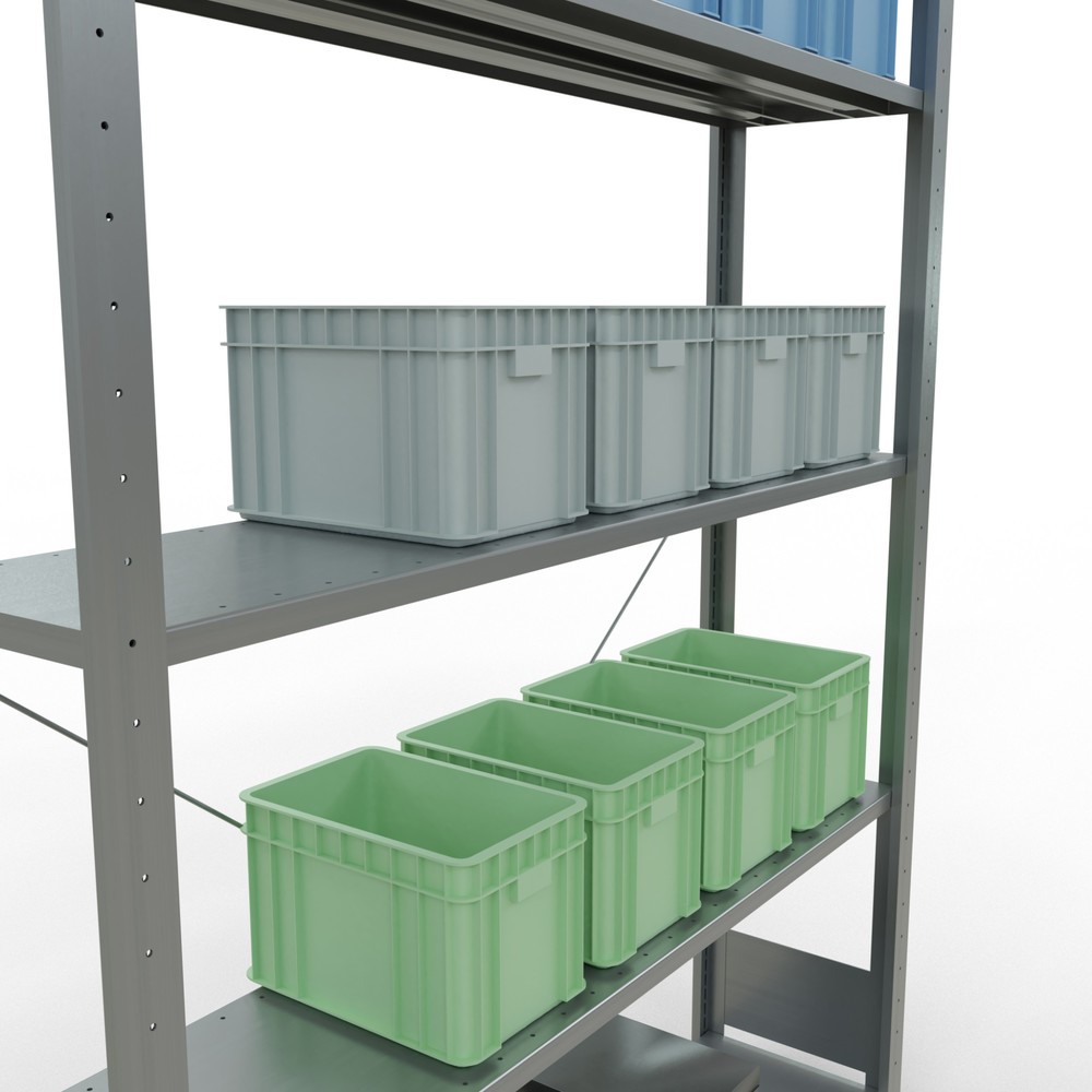 Produktabbildung Nr. 3: SCHULTE Rayonnage à tablettes galvanisé avec 5 tablettes en tôle d’acier, charge par tablette 150 kg, HxlxP 2 000 x 1 360 x 336 mm
