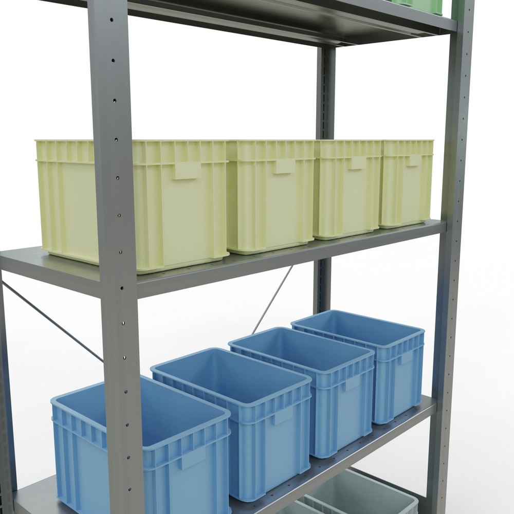 Produktabbildung Nr. 4: SCHULTE Rayonnage à tablettes galvanisé avec 5 tablettes en tôle d’acier, charge par tablette 150 kg, HxlxP 2 000 x 1 060 x 436 mm