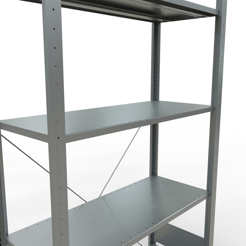 Produktabbildung Nr. 5: SCHULTE Rayonnage à tablettes galvanisé avec 5 tablettes en tôle d’acier, charge par tablette 150 kg, HxlxP 2 000 x 1 060 x 436 mm