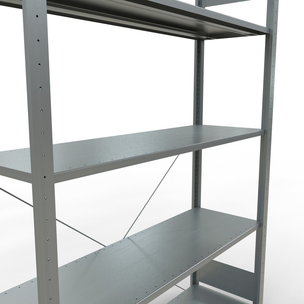 Produktabbildung Nr. 5: SCHULTE Rayonnage à tablettes galvanisé avec 5 tablettes en tôle d’acier, charge par tablette 150 kg, HxlxP 2 000 x 1 360 x 436 mm