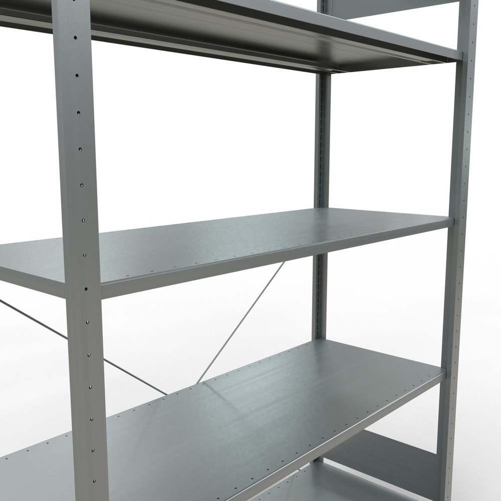 Produktabbildung Nr. 5: SCHULTE Rayonnage à tablettes galvanisé avec 5 tablettes en tôle d’acier, charge par tablette 150 kg, HxlxP 2 000 x 1 360 x 536 mm