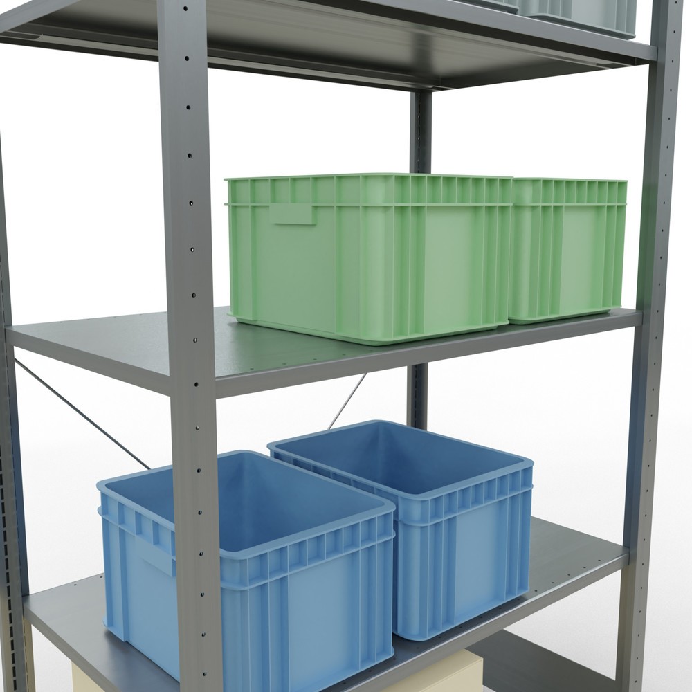 Produktabbildung Nr. 4: SCHULTE Rayonnage à tablettes galvanisé avec 5 tablettes en tôle d’acier, charge par tablette 150 kg, HxlxP 2 000 x 1 060 x 636 mm
