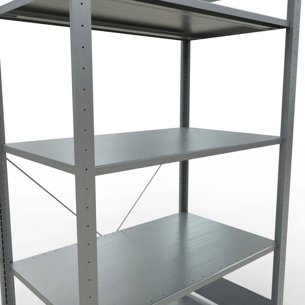 Produktabbildung Nr. 5: SCHULTE Rayonnage à tablettes galvanisé avec 5 tablettes en tôle d’acier, charge par tablette 150 kg, HxlxP 2 000 x 1 060 x 636 mm