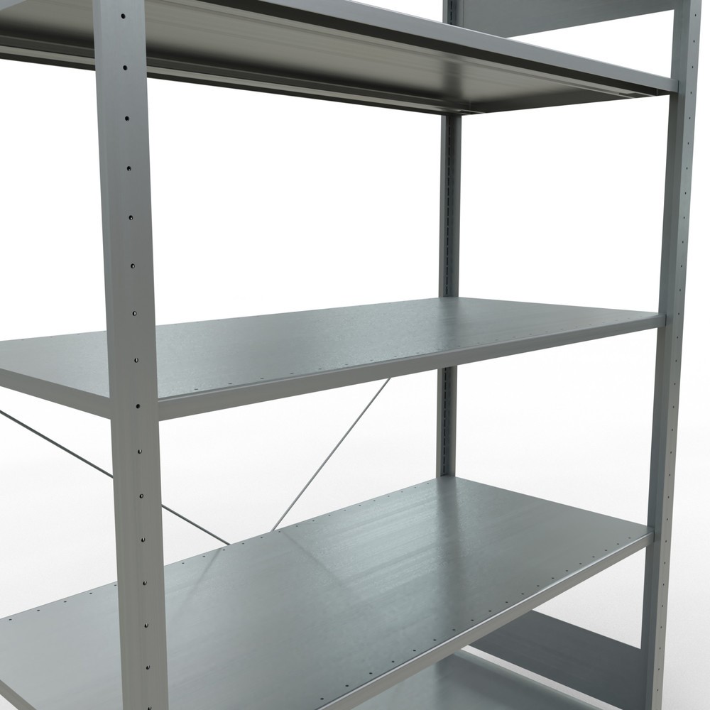 Produktabbildung Nr. 5: SCHULTE Rayonnage à tablettes galvanisé avec 5 tablettes en tôle d’acier, charge par tablette 150 kg, HxlxP 2 000 x 1 360 x 636 mm