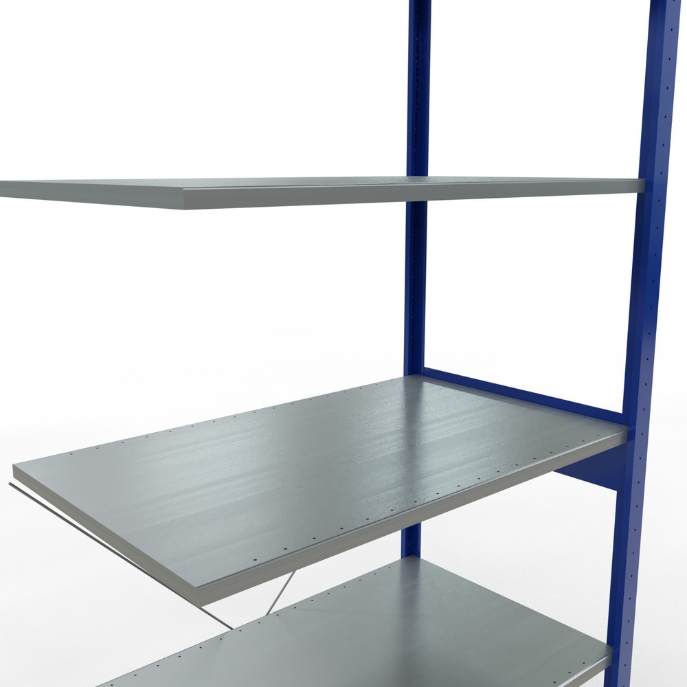Produktabbildung Nr. 2: Rayonnage à tablettes SCHULTE, système enfichable, travée auxiliaire, CT 150 kg, bleu gentiane/galvanisé, H x l x P 2 500 x 1 000 x 600 mm