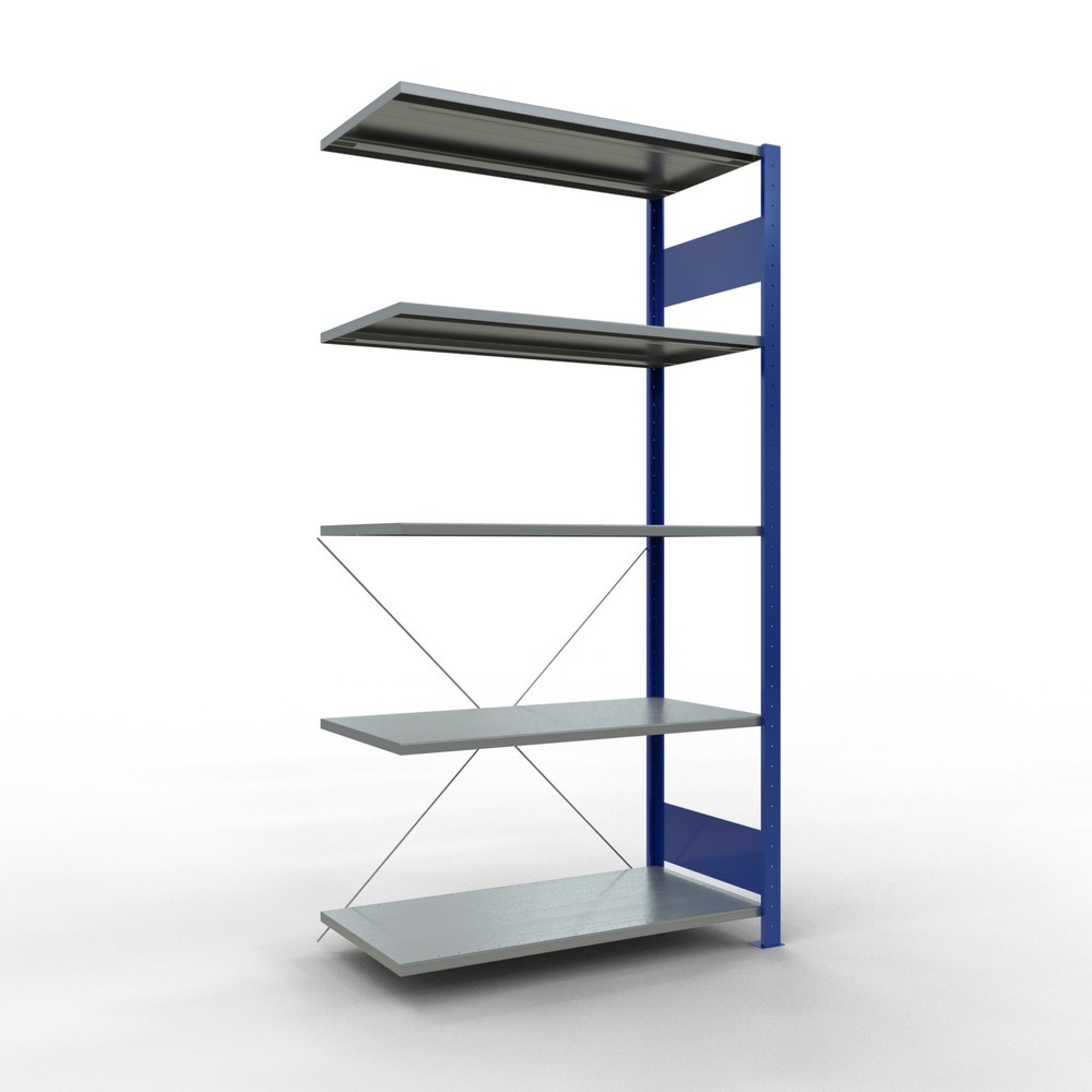 Produktabbildung Nr. 1: Rayonnage à tablettes SCHULTE, système enfichable, travée auxiliaire, CT 150 kg, bleu gentiane/galvanisé, H x l x P 2 000 x 1 000 x 500 mm