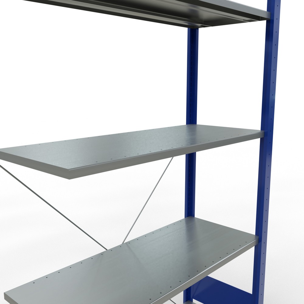 Produktabbildung Nr. 2: Rayonnage à tablettes SCHULTE, système enfichable, travée auxiliaire, CT 150 kg, bleu gentiane/galvanisé, H x l x P 2 000 x 1 000 x 400 mm
