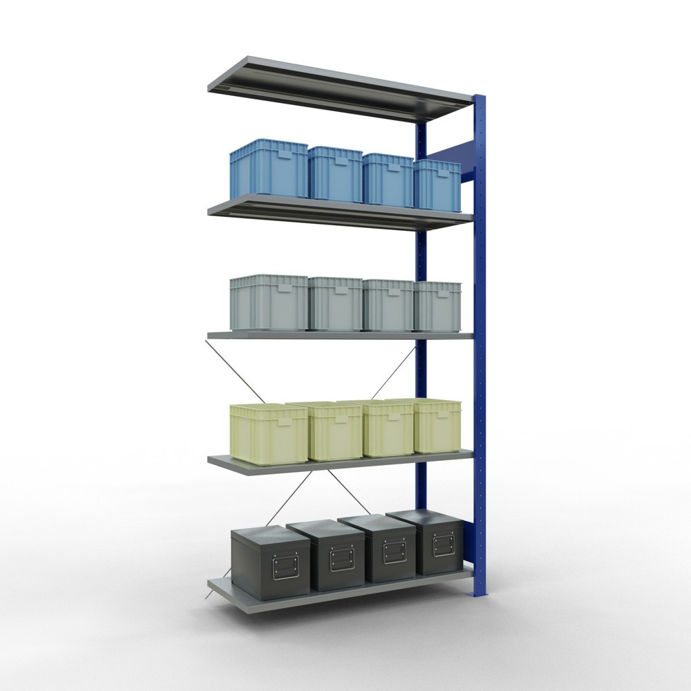 Produktabbildung Nr. 4: Rayonnage à tablettes SCHULTE, système enfichable, travée auxiliaire, CT 150 kg, bleu gentiane/galvanisé, H x l x P 2 000 x 1 000 x 400 mm