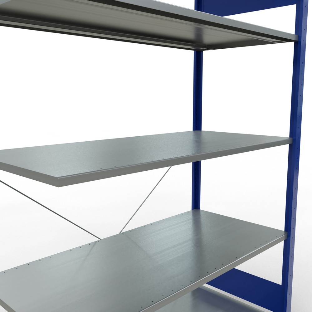 Produktabbildung Nr. 5: Rayonnage à tablettes SCHULTE, système enfichable, travée auxiliaire, CT 150 kg, bleu gentiane/galvanisé, H x l x P 2 000 x 1 300 x 600 mm