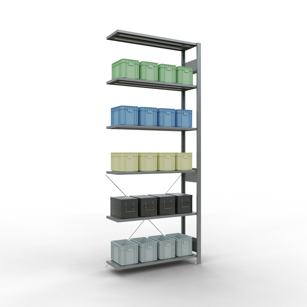 Produktabbildung Nr. 3: Rayonnage à tablettes SCHULTE, système enfichable, travée auxiliaire, CT 150 kg, galvanisé, H x l x P 2 500 x 1 000 x 300 mm