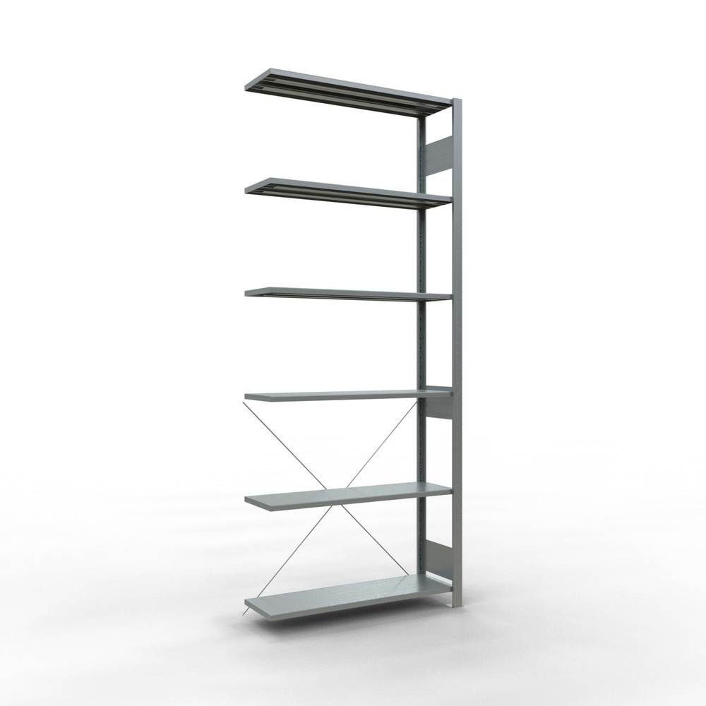 Illustration du produit: Rayonnage à tablettes SCHULTE, système enfichable, travée auxiliaire, CT 150 kg, galvanisé, H x l x P 2 500 x 1 000 x 300 mm