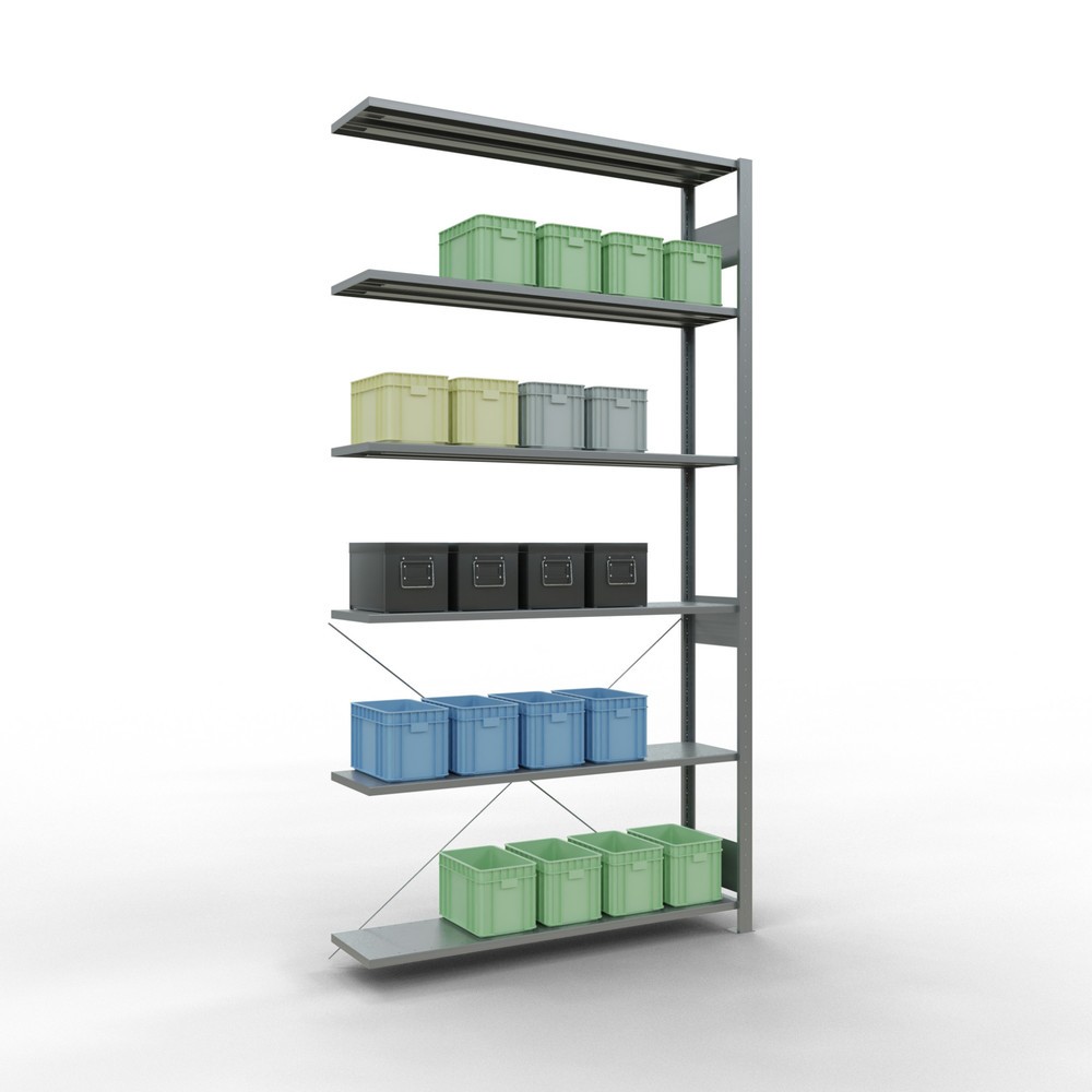 Produktabbildung Nr. 3: Rayonnage à tablettes SCHULTE, système enfichable, travée auxiliaire, CT 150 kg, galvanisé, H x l x P 2 500 x 1 300 x 300 mm