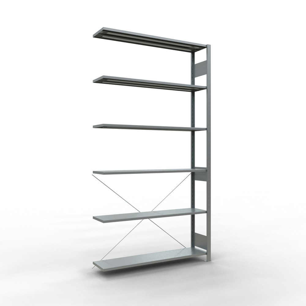 Produktabbildung Nr. 1: Rayonnage à tablettes SCHULTE, système enfichable, travée auxiliaire, CT 150 kg, galvanisé, H x l x P 2 500 x 1 300 x 300 mm