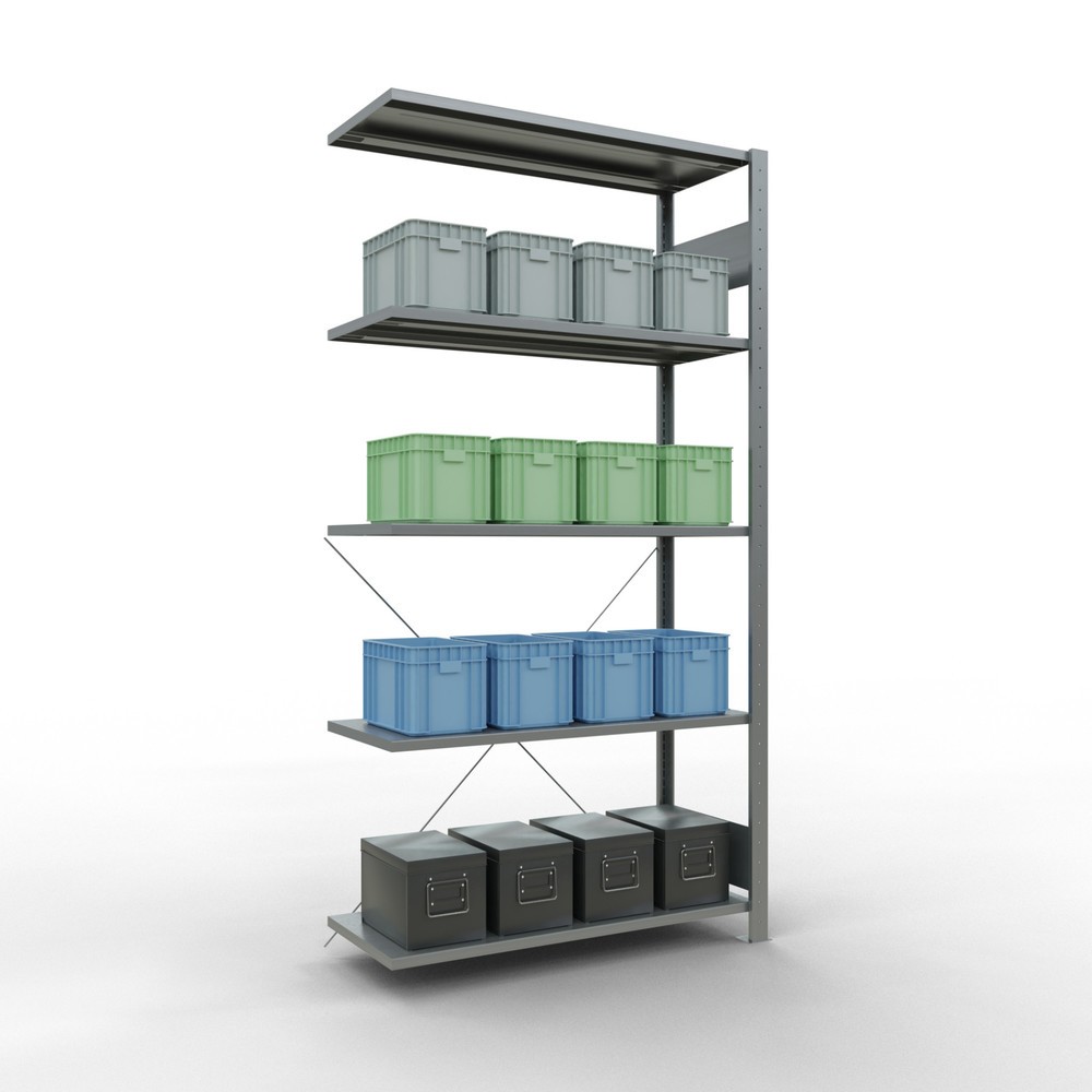 Produktabbildung Nr. 3: Rayonnage à tablettes SCHULTE, système enfichable, travée auxiliaire, CT 150 kg, galvanisé, H x l x P 2 000 x 1 000 x 400 mm
