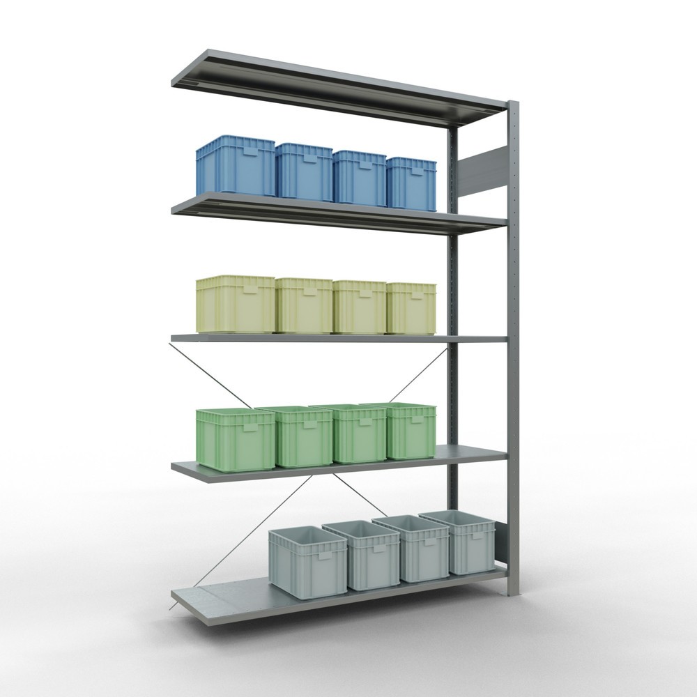 Produktabbildung Nr. 3: Rayonnage à tablettes SCHULTE, système enfichable, travée auxiliaire, CT 150 kg, galvanisé, H x l x P 2 000 x 1 300 x 400 mm