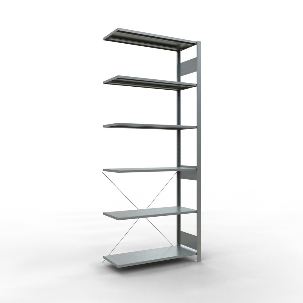 Illustration du produit: Rayonnage à tablettes SCHULTE, système enfichable, travée auxiliaire, CT 150 kg, galvanisé, H x l x P 2 500 x 1 000 x 400 mm