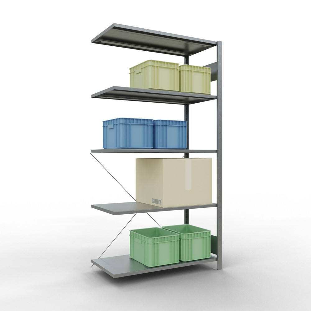 Produktabbildung Nr. 3: Rayonnage à tablettes SCHULTE, système enfichable, travée auxiliaire, CT 150 kg, galvanisé, H x l x P 2 000 x 1 000 x 500 mm