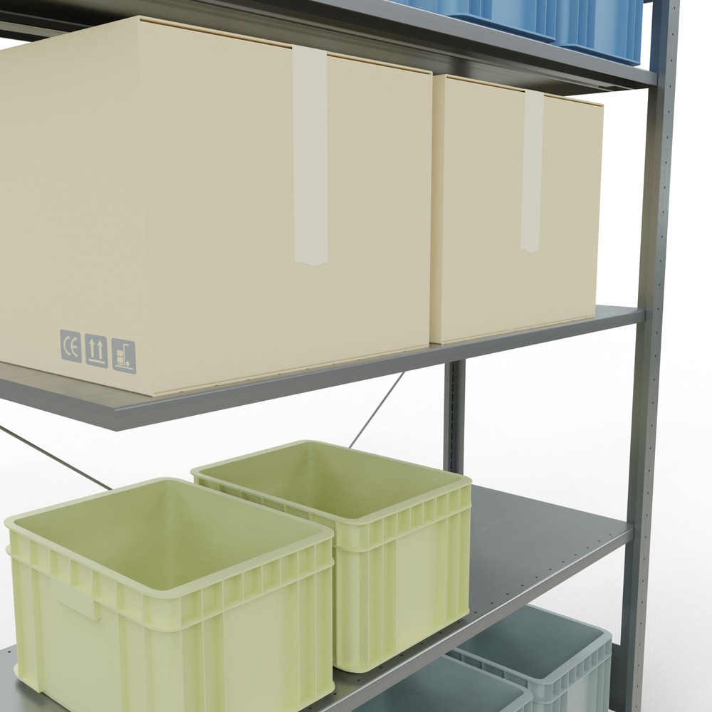 Produktabbildung Nr. 4: Rayonnage à tablettes SCHULTE, système enfichable, travée auxiliaire, CT 150 kg, galvanisé, H x l x P 2 000 x 1 300 x 500 mm