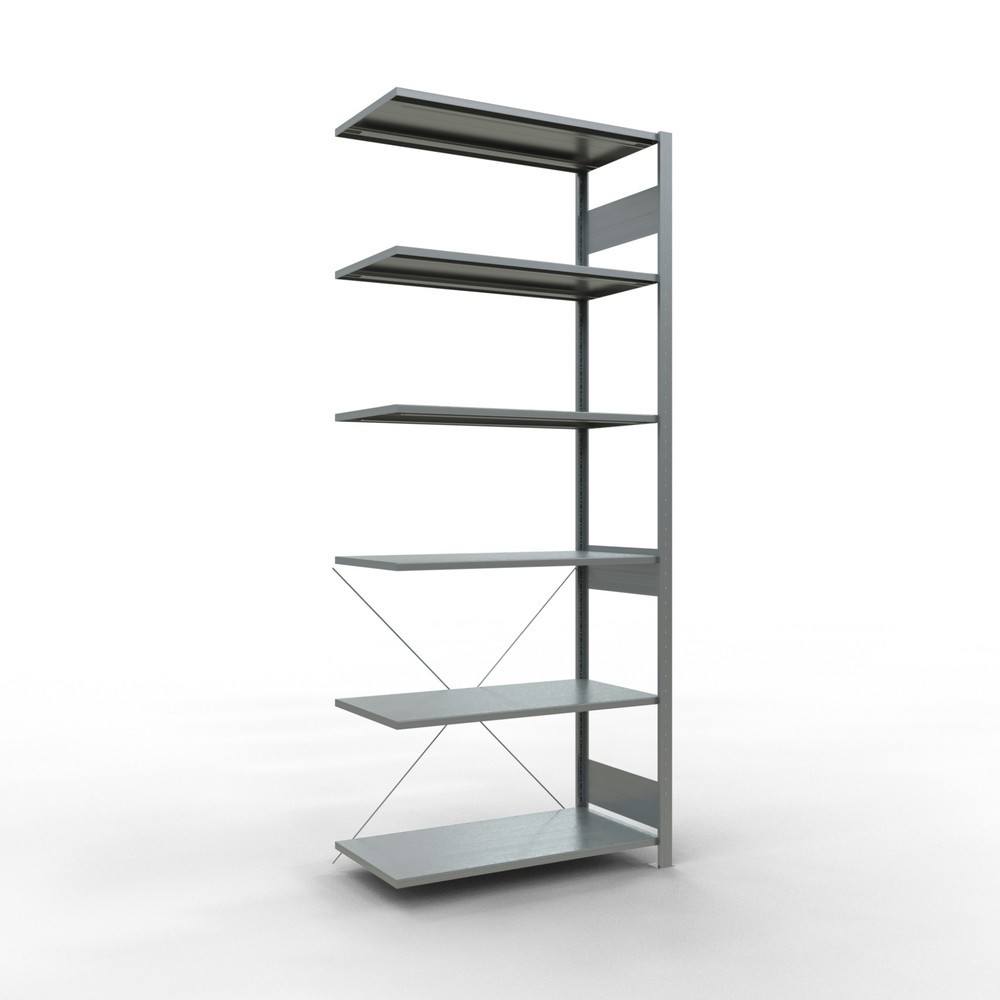 Illustration du produit: Rayonnage à tablettes SCHULTE, système enfichable, travée auxiliaire, CT 150 kg, galvanisé, H x l x P 2 500 x 1 000 x 500 mm