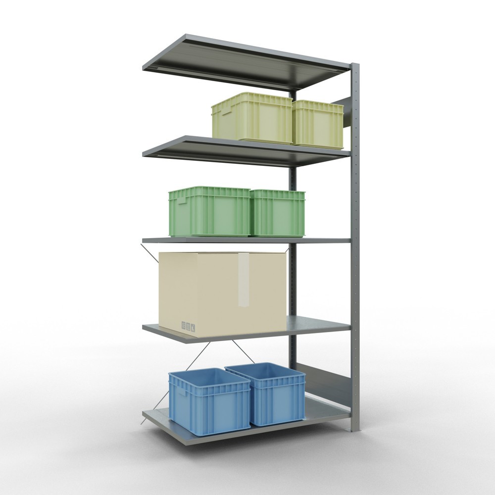Produktabbildung Nr. 3: Rayonnage à tablettes SCHULTE, système enfichable, travée auxiliaire, CT 150 kg, galvanisé, H x l x P 2 000 x 1 000 x 600 mm