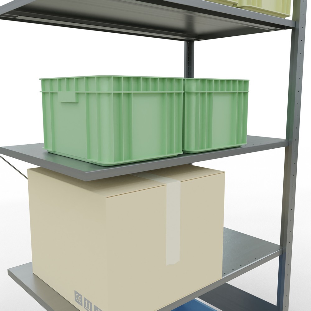 Produktabbildung Nr. 4: Rayonnage à tablettes SCHULTE, système enfichable, travée auxiliaire, CT 150 kg, galvanisé, H x l x P 2 000 x 1 000 x 600 mm