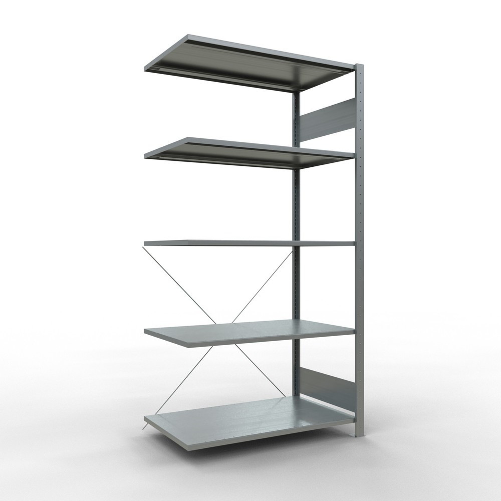 Illustration du produit: Rayonnage à tablettes SCHULTE, système enfichable, travée auxiliaire, CT 150 kg, galvanisé, H x l x P 2 000 x 1 000 x 600 mm