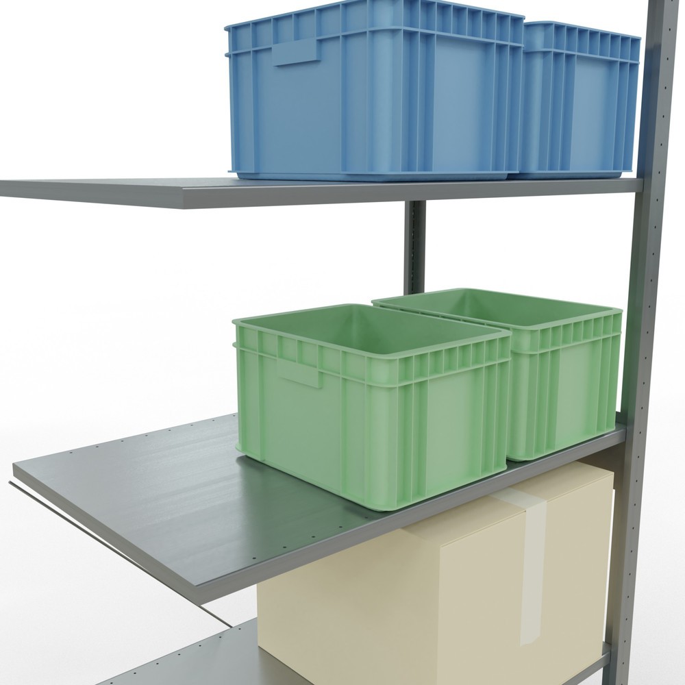 Produktabbildung Nr. 4: Rayonnage à tablettes SCHULTE, système enfichable, travée auxiliaire, CT 150 kg, galvanisé, H x l x P 2 500 x 1 000 x 600 mm