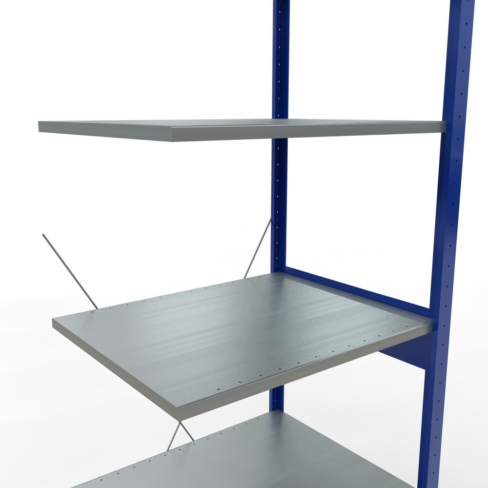 Produktabbildung Nr. 5: Rayonnage à tablettes SCHULTE, travée auxiliaire, bleu gentiane/galvanisé, CT 150 kg, HxlxP 2 500 x 750 x 600 mm