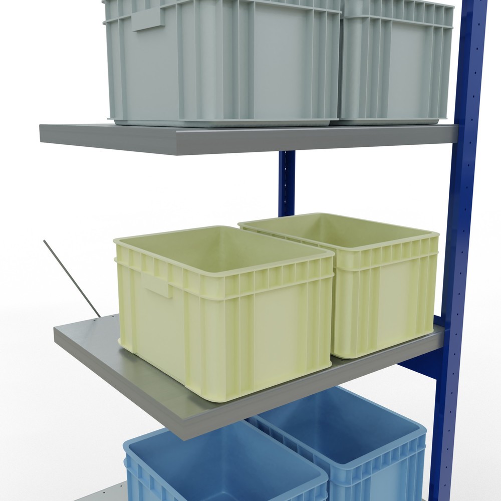 Produktabbildung Nr. 4: Rayonnage à tablettes SCHULTE, travée auxiliaire, bleu gentiane/galvanisé, CT 250 kg, HxlxP 2 500 x 750 x 600 mm