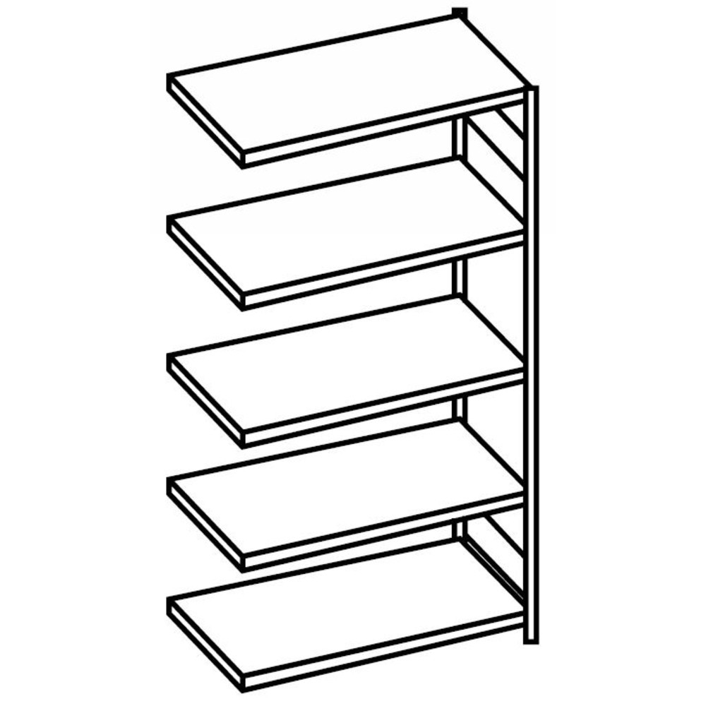Produktabbildung Nr. 2: Rayonnage à tablettes SCHULTE, travée auxiliaire, charge par tablette 150 kg, bleu gentiane/gris clair, H x l x P 2 500 x 1 300 x 400 mm