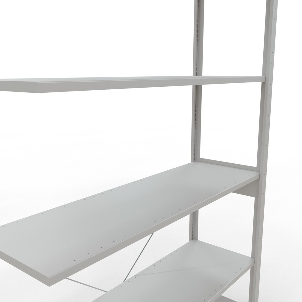 Produktabbildung Nr. 5: Rayonnage à tablettes SCHULTE, travée auxiliaire, charge par tablette 150 kg, gris clair, HxlxP 2500 x 1300 x 400 mm