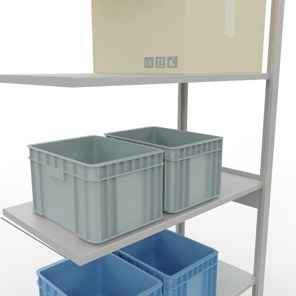 Produktabbildung Nr. 4: Rayonnage à tablettes SCHULTE, travée auxiliaire, charge par tablette 150 kg, gris clair, HxlxP 2500 x 1000 x 500 mm