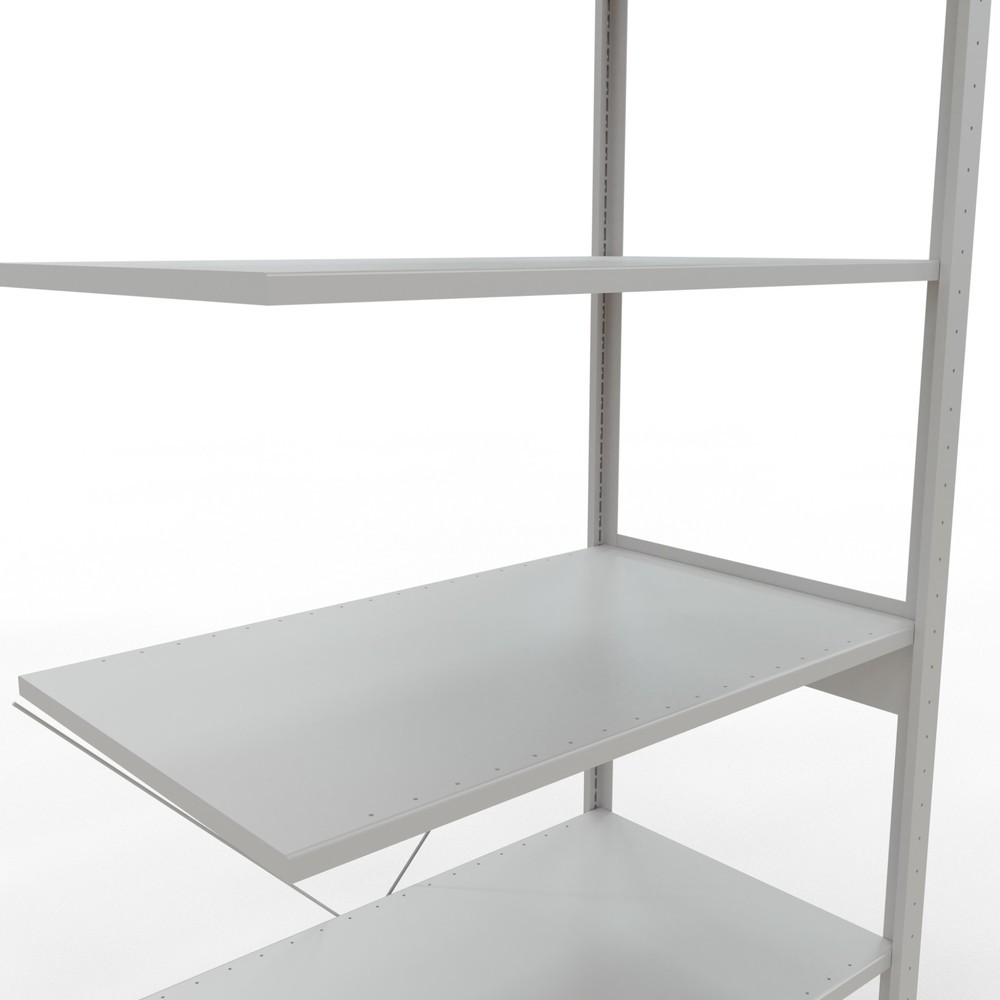 Produktabbildung Nr. 5: Rayonnage à tablettes SCHULTE, travée auxiliaire, charge par tablette 150 kg, gris clair, HxlxP 2500 x 1000 x 600 mm