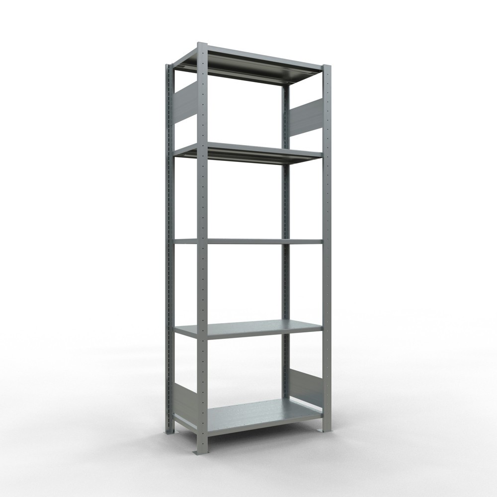 Produktabbildung Nr. 1: SCHULTE Rayonnage à tablettes galvanisé avec 5 tablettes en tôle d’acier, charge par tablette 150 kg, HxlxP 2 000 x 810 x 436 mm