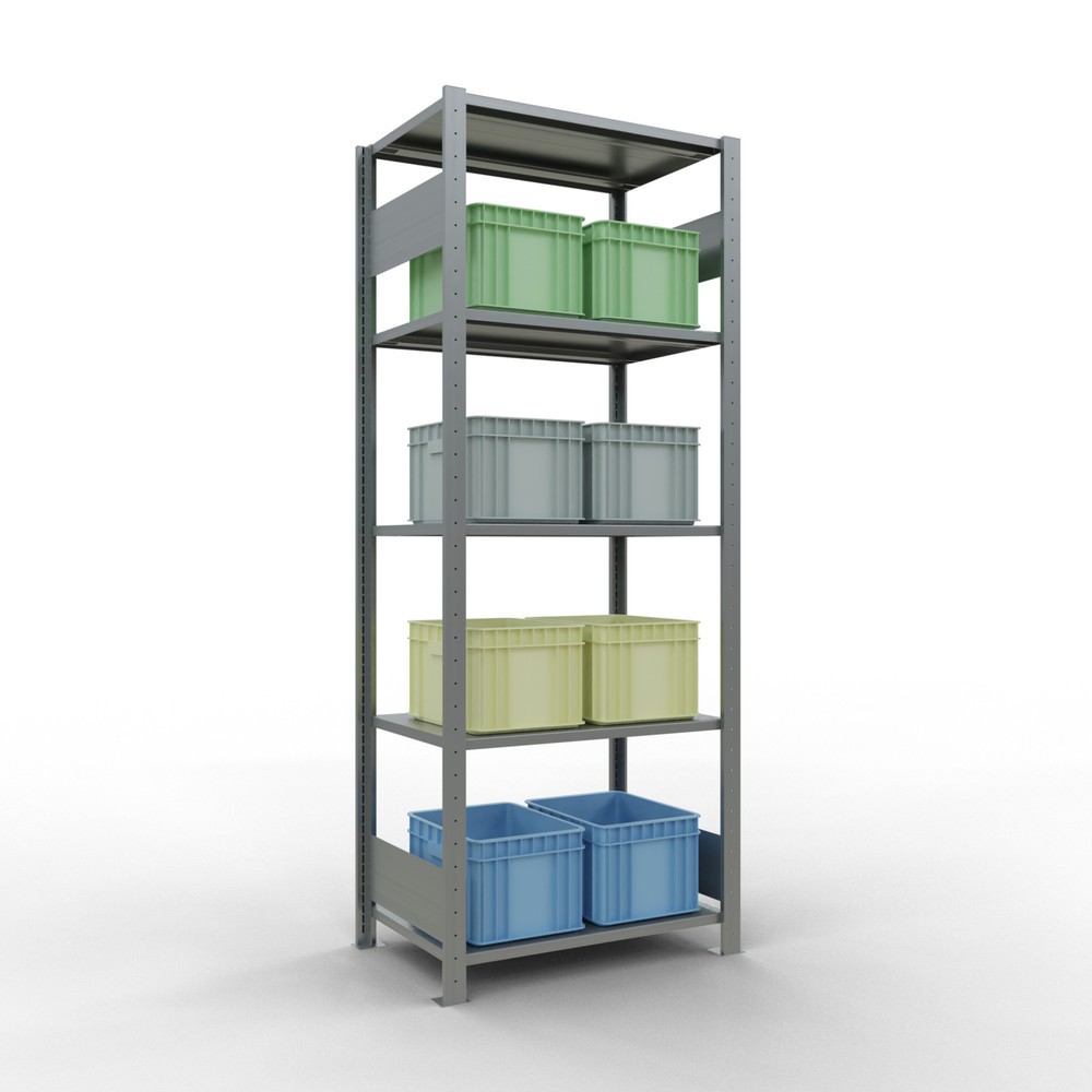 Produktabbildung Nr. 2: SCHULTE Rayonnage à tablettes galvanisé avec 5 tablettes en tôle d’acier, charge par tablette 150 kg, HxlxP 2 000 x 810 x 536 mm