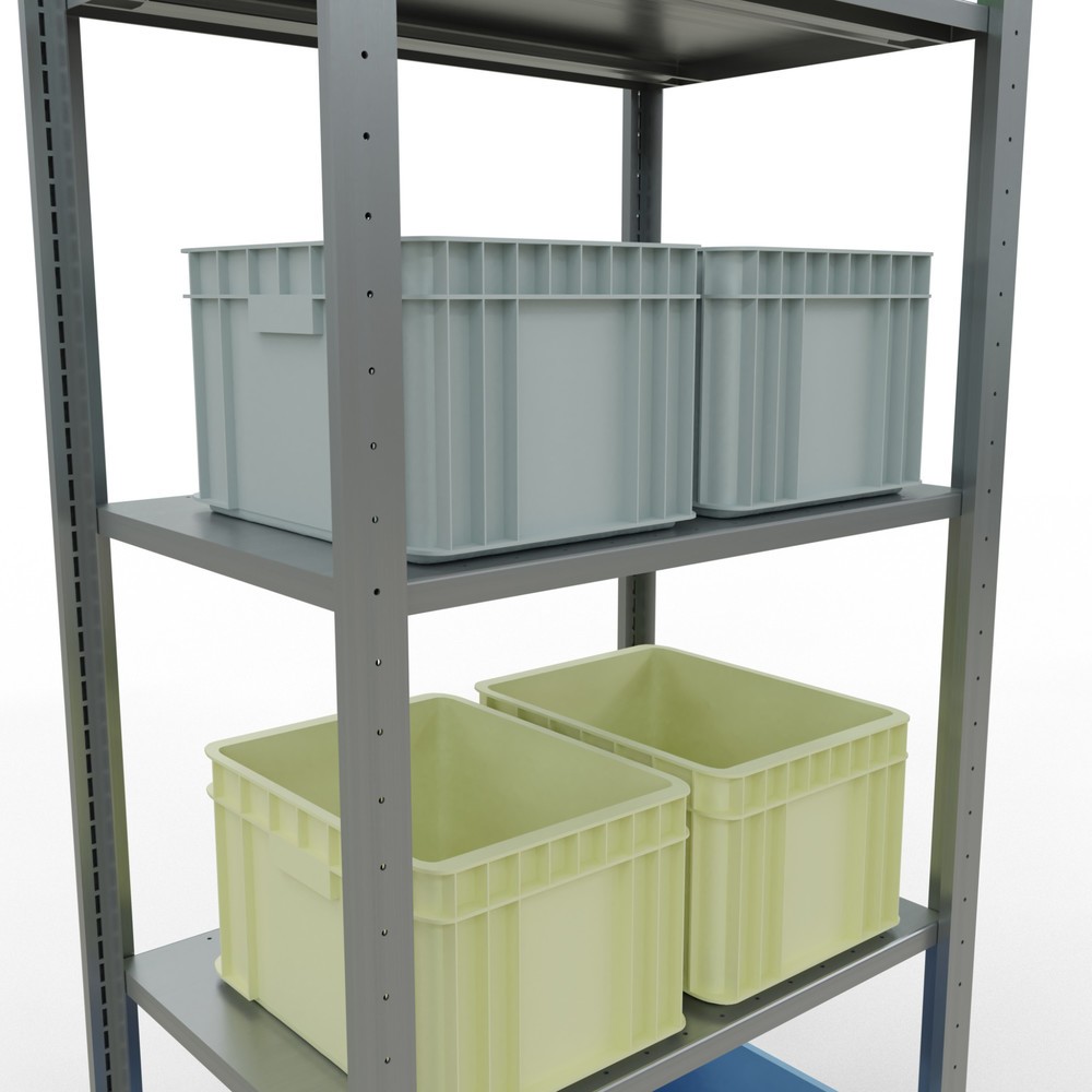 Produktabbildung Nr. 3: SCHULTE Rayonnage à tablettes galvanisé avec 5 tablettes en tôle d’acier, charge par tablette 150 kg, HxlxP 2 000 x 810 x 536 mm