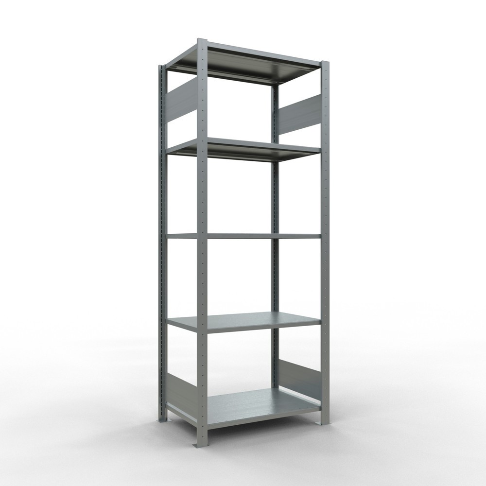 Illustration du produit: SCHULTE Rayonnage à tablettes galvanisé avec 5 tablettes en tôle d’acier, charge par tablette 150 kg, HxlxP 2 000 x 810 x 536 mm