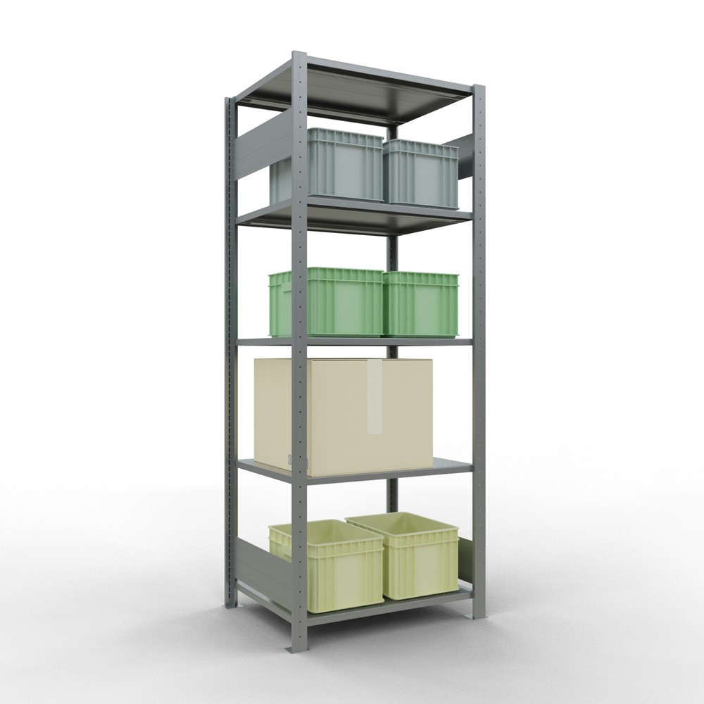 Produktabbildung Nr. 2: SCHULTE Rayonnage à tablettes galvanisé avec 5 tablettes en tôle d’acier, charge par tablette 150 kg, HxlxP 2 000 x 810 x 636 mm