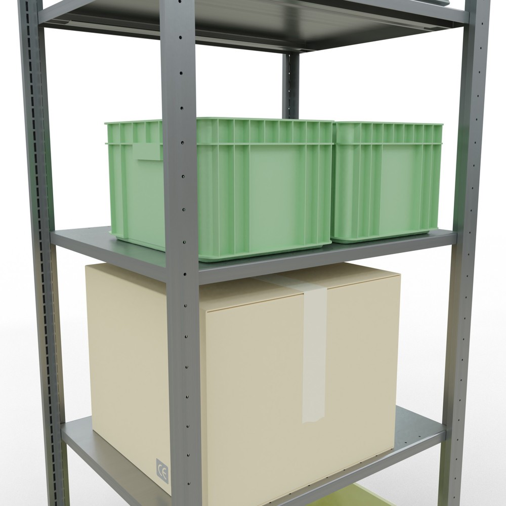 Produktabbildung Nr. 3: SCHULTE Rayonnage à tablettes galvanisé avec 5 tablettes en tôle d’acier, charge par tablette 150 kg, HxlxP 2 000 x 810 x 636 mm