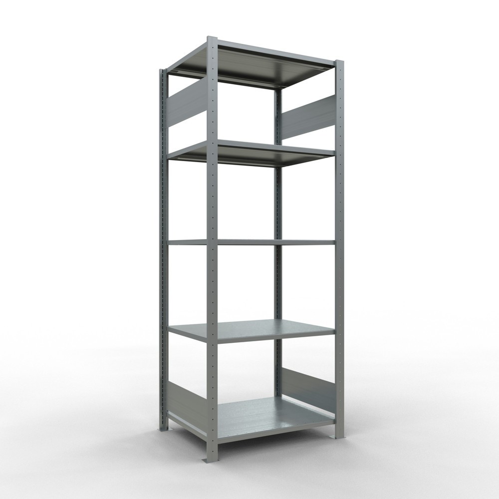 Illustration du produit: SCHULTE Rayonnage à tablettes galvanisé avec 5 tablettes en tôle d’acier, charge par tablette 150 kg, HxlxP 2 000 x 810 x 636 mm