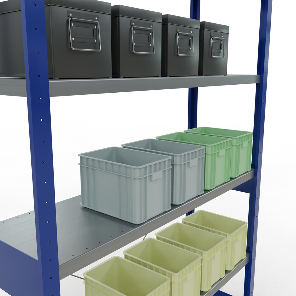Produktabbildung Nr. 4: SCHULTE Rayonnage à tablettes, bleu gentiane / galvanisé, charge par tablette 250 kg, HxlxP 2 500 x 1 360 x 436 mm