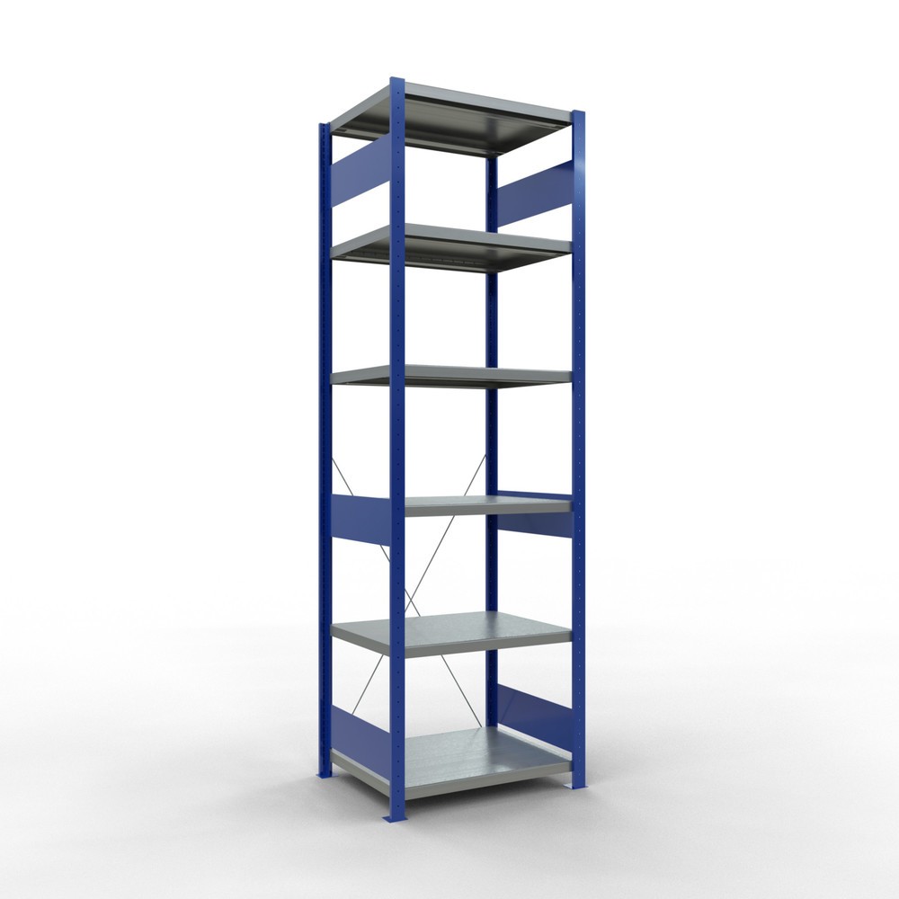 Illustration du produit: SCHULTE Rayonnage à tablettes, bleu gentiane / galvanisé, charge par tablette 250 kg, HxlxP 2 500 x 810 x 636 mm