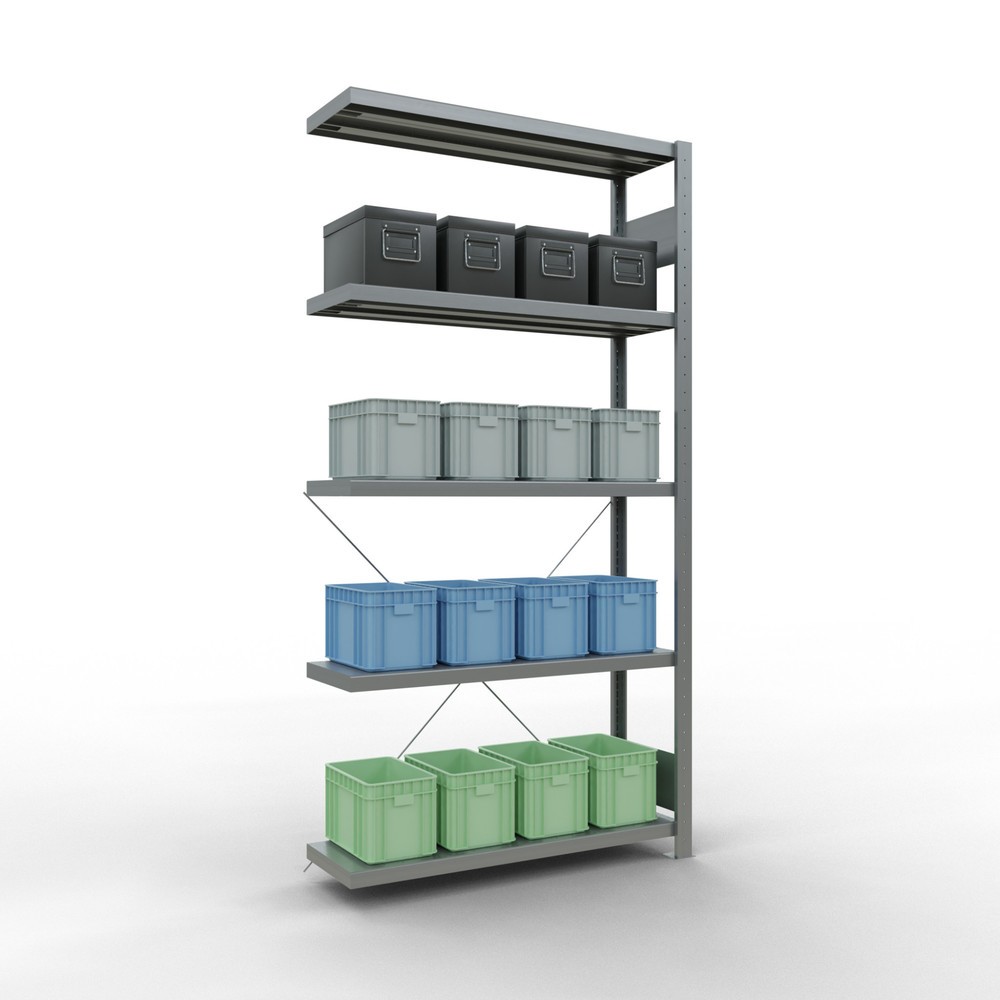 Produktabbildung Nr. 3: Rayonnage à tablettes SCHULTE, montage par enfichage, travée auxiliaire, charge par tablette 330 kg, galvanisé, HxlxP 2000 x 1000 x 300 mm